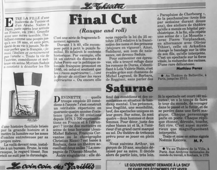 Saturne Canard Enchaîné 08 09 22